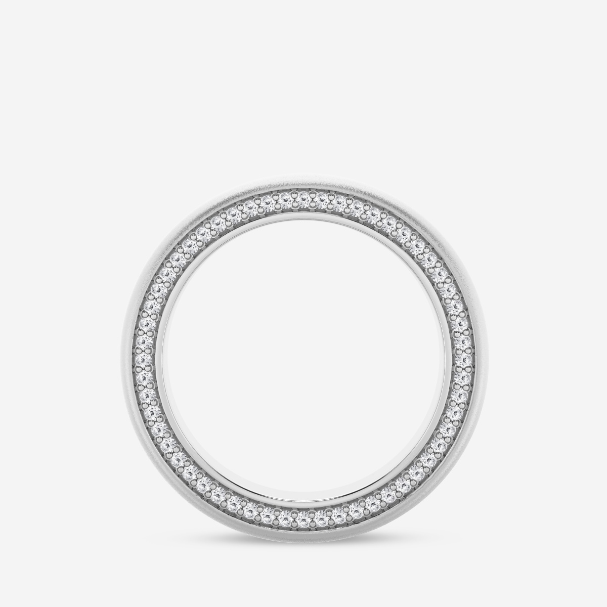 Additional Image 1 for  2/3 ctw Round Lab Grown Diamond 7mm Domed Sandblast Finish Eternity Band